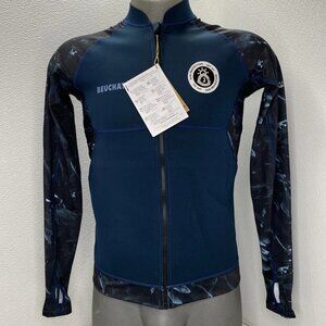 Beuchat Men’s Wetsuit Jacket Teal Blue Size XL/5 Atoll Full Zipped Seaweed Print